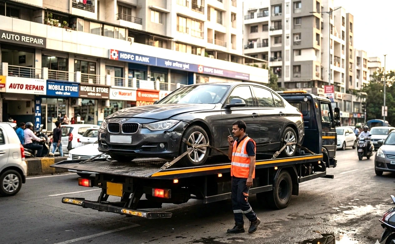 Flatbed towing Pune damage-free